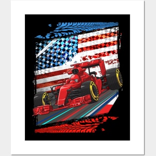 Formula USA Racing Circuit Car Map Grand Prix Race Posters and Art